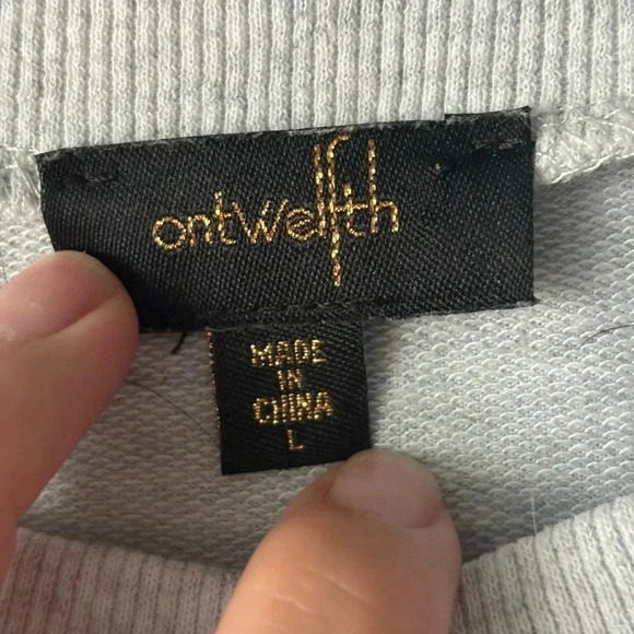 On Twelfth, sleeveless, appliqué, lace detail, grey, tank, size large - Picture 9 of 9